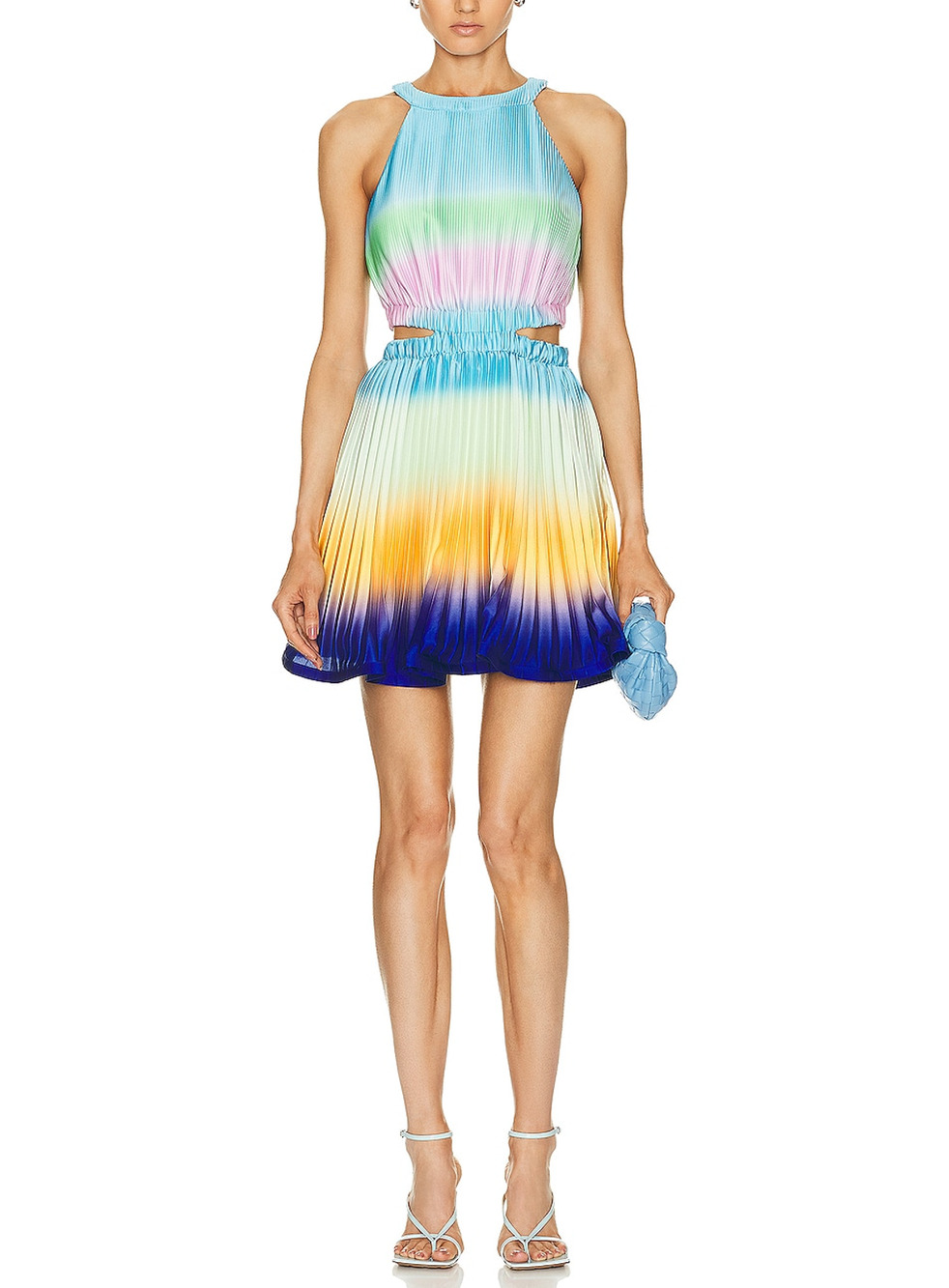 Simkhai Pleated Capri Ombre Braelynn Mini Dress Size 6